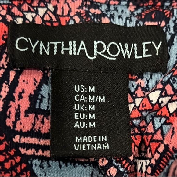 Cynthia Rowley Pink and Blue sleeveless summer swing dress Medium - Picture 2 of 10